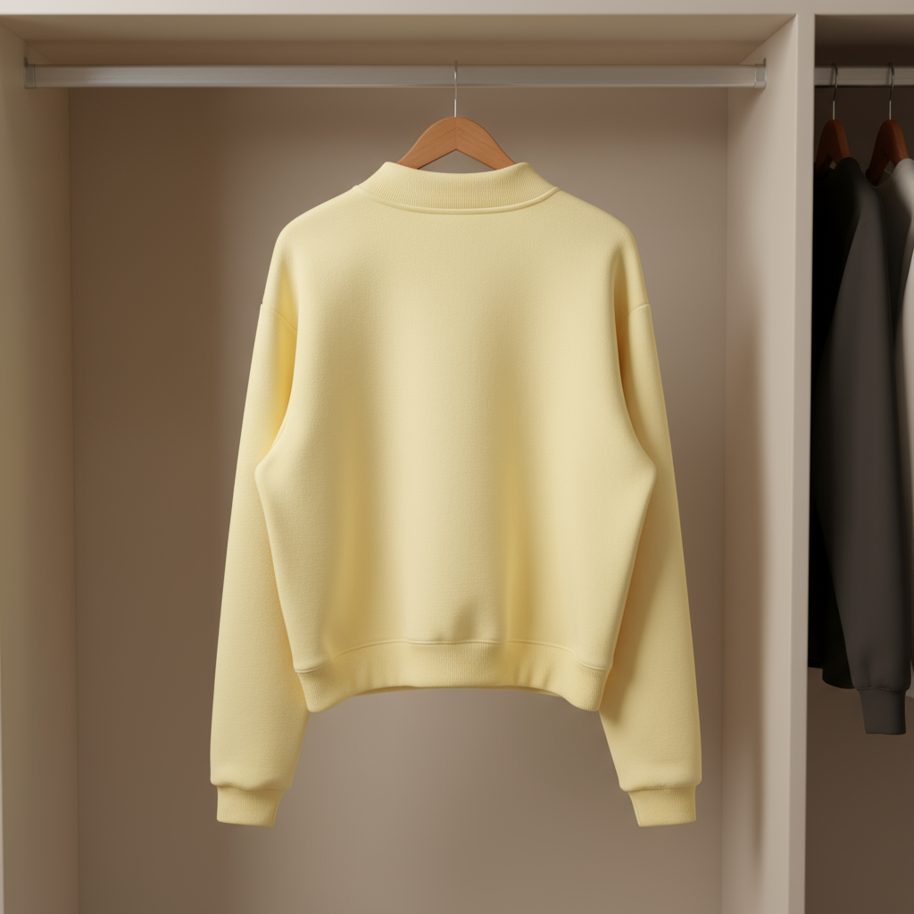 Essential Fleece Mid-Neck Crew Sweatshirt