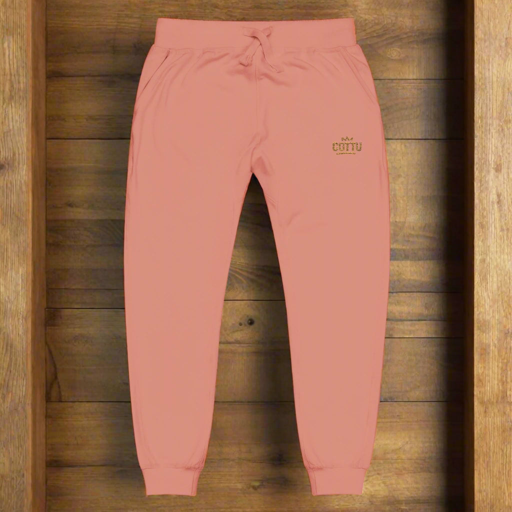 Fleece Sweatpants Retro Move-Modern Groove Embroidered