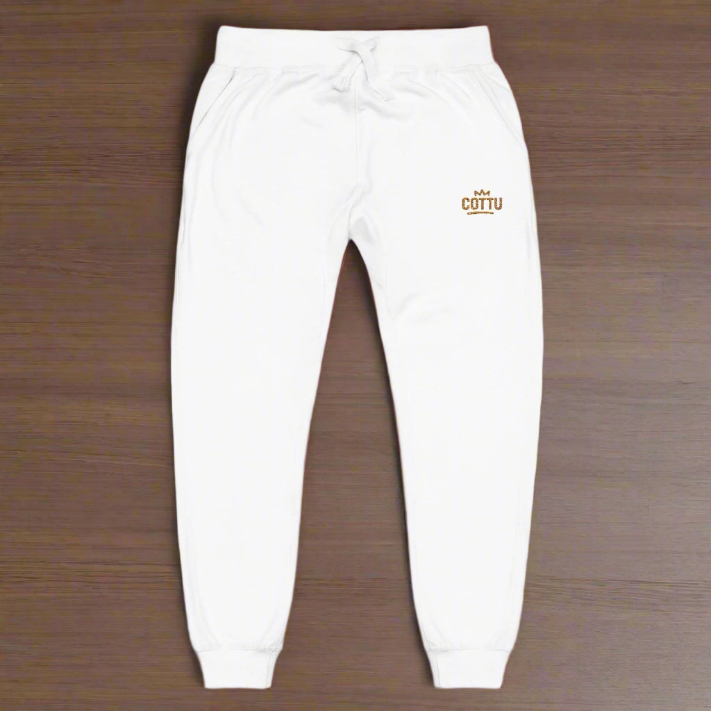 Fleece Sweatpants Retro Move-Modern Groove Embroidered