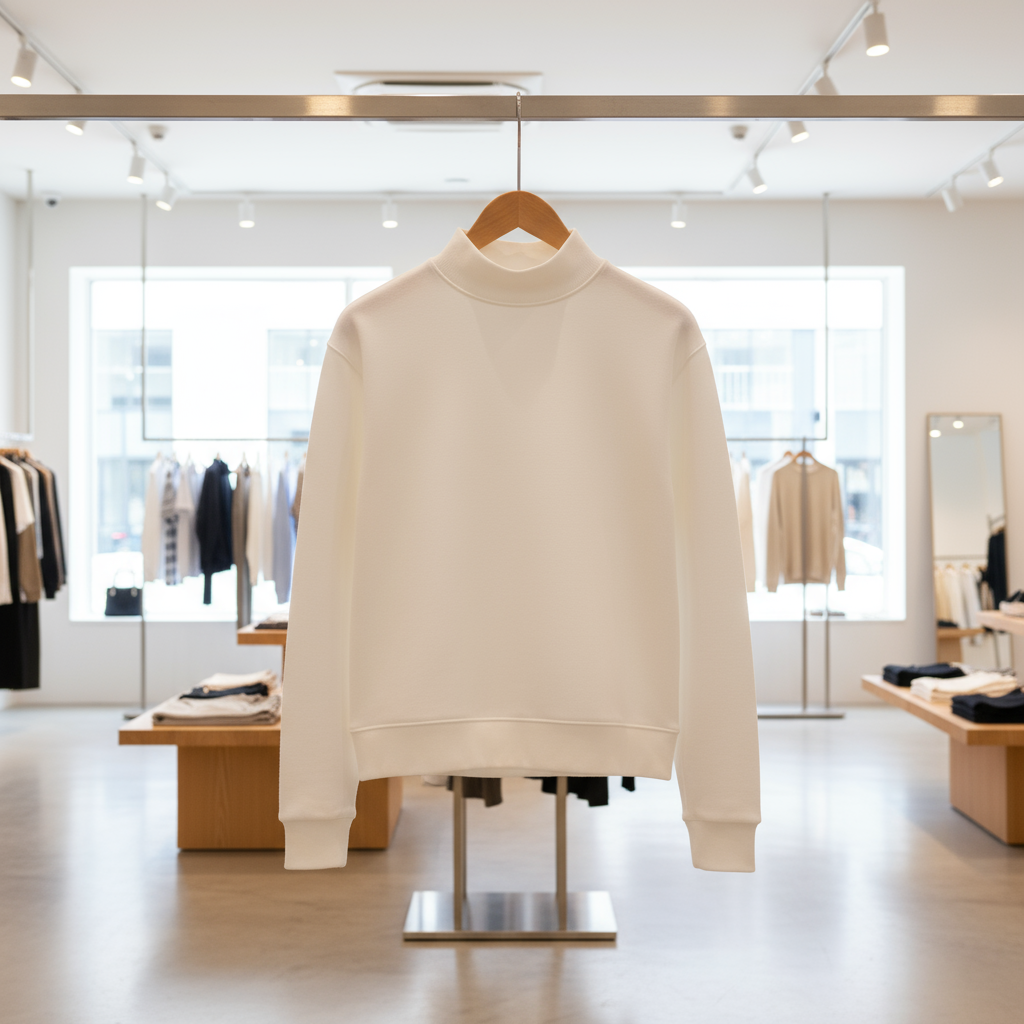 Essential Fleece Mid-Neck Crew Sweatshirt