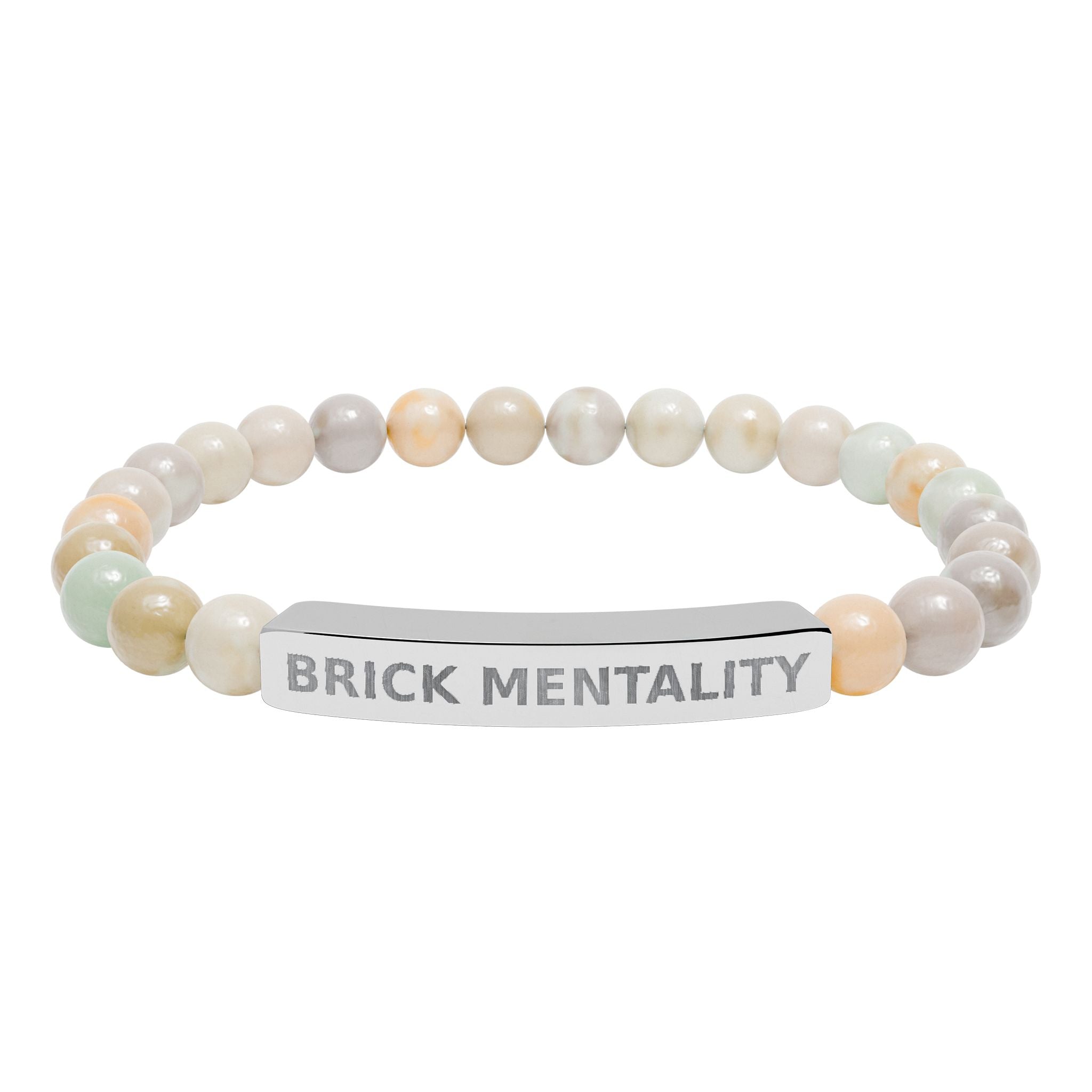 Engraved Natural Stone Stretch Bracelet — &