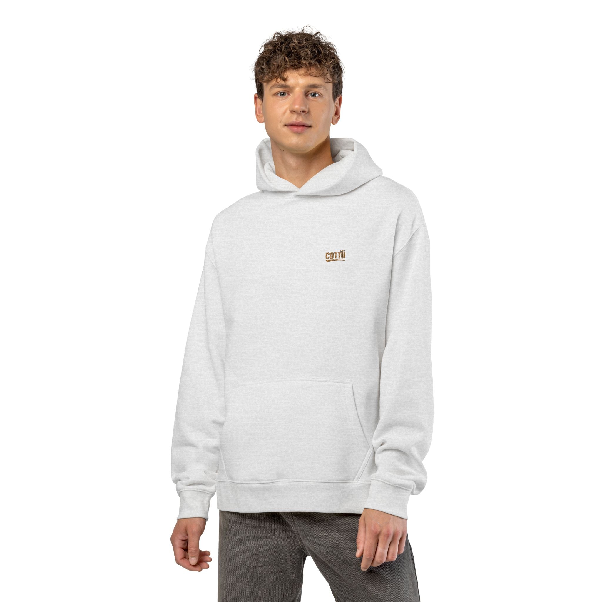 Relaxed Hoodie — Minimal Embroidered Chest Logo, Cozy Everyday Casual
