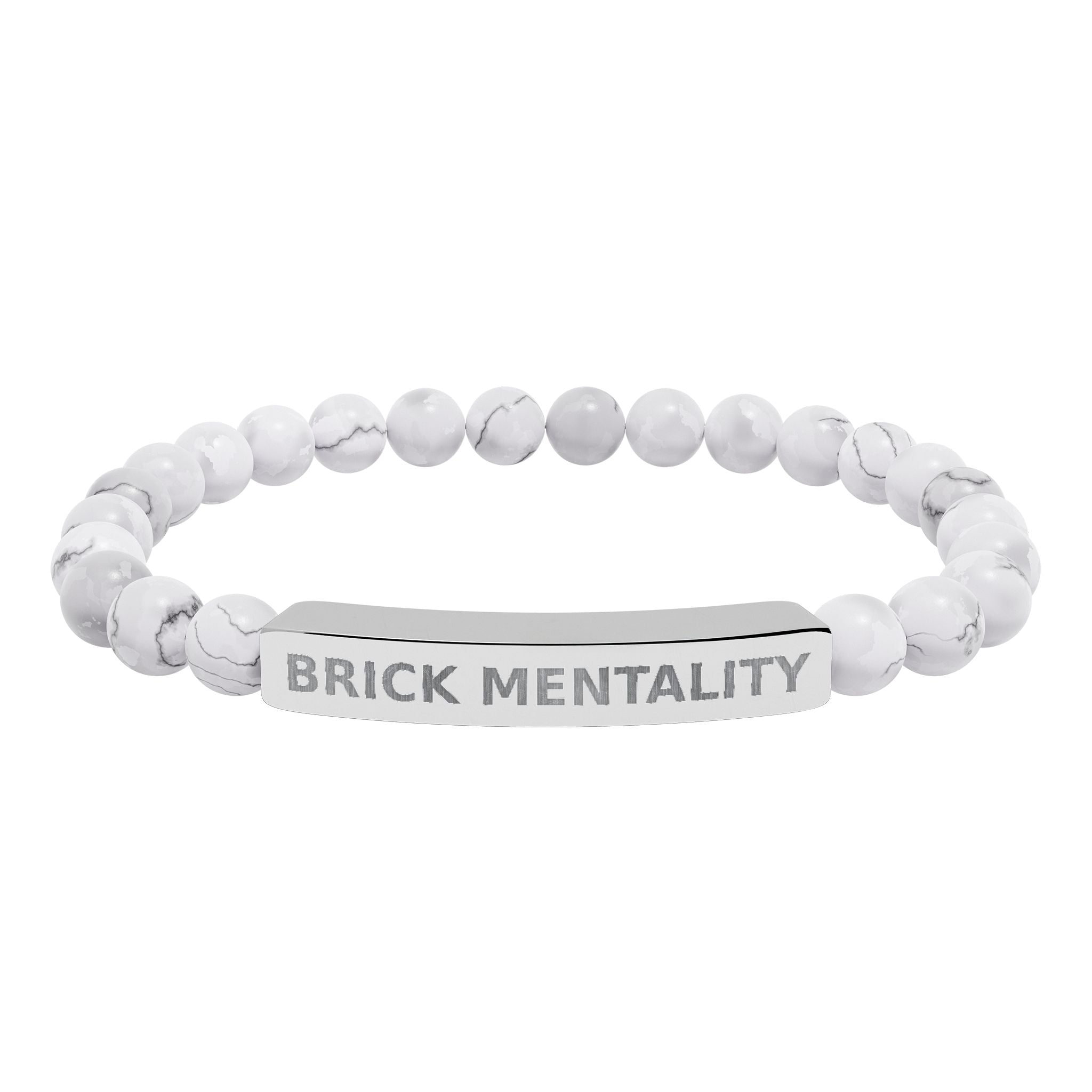 Engraved Natural Stone Stretch Bracelet — &