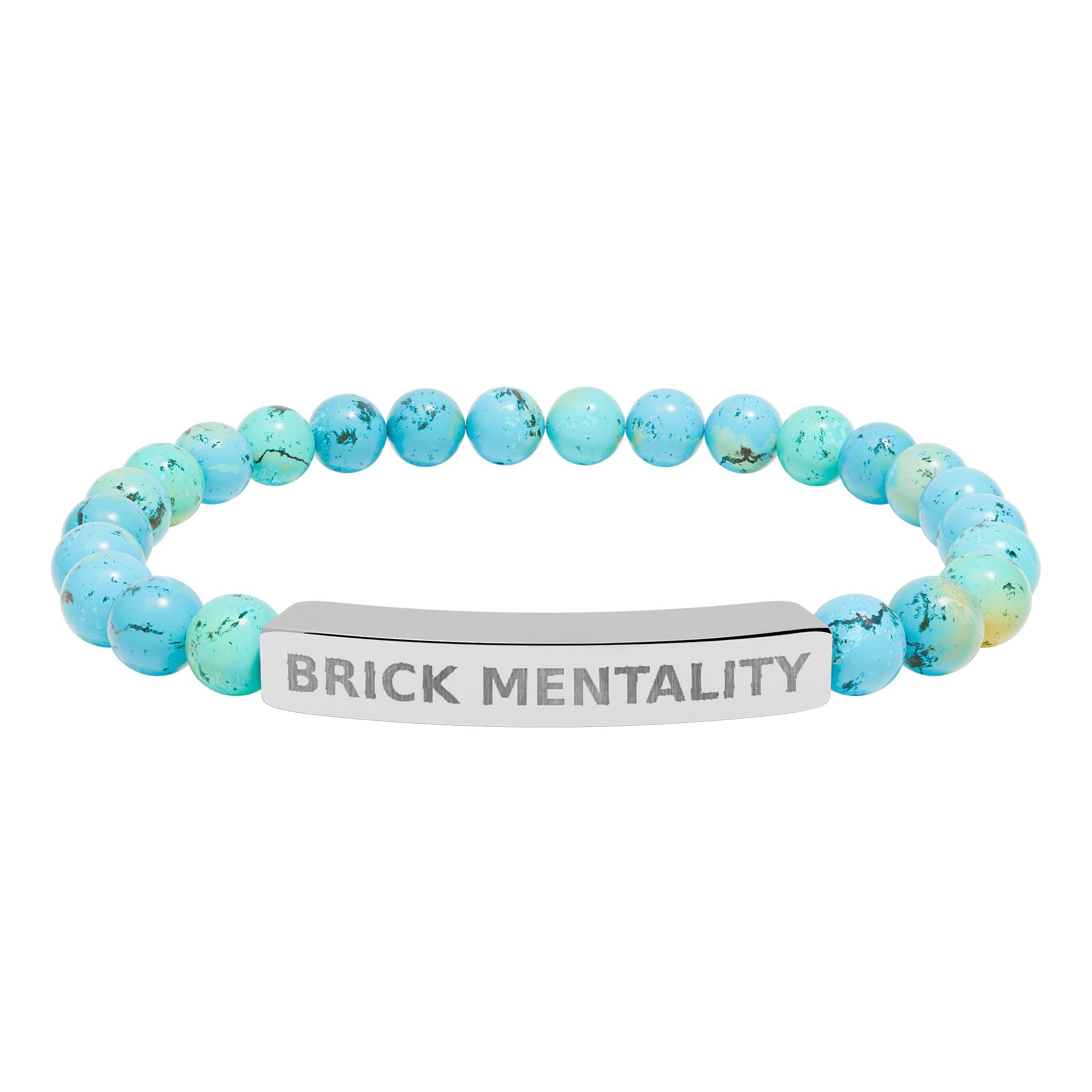 Engraved Natural Stone Stretch Bracelet — &