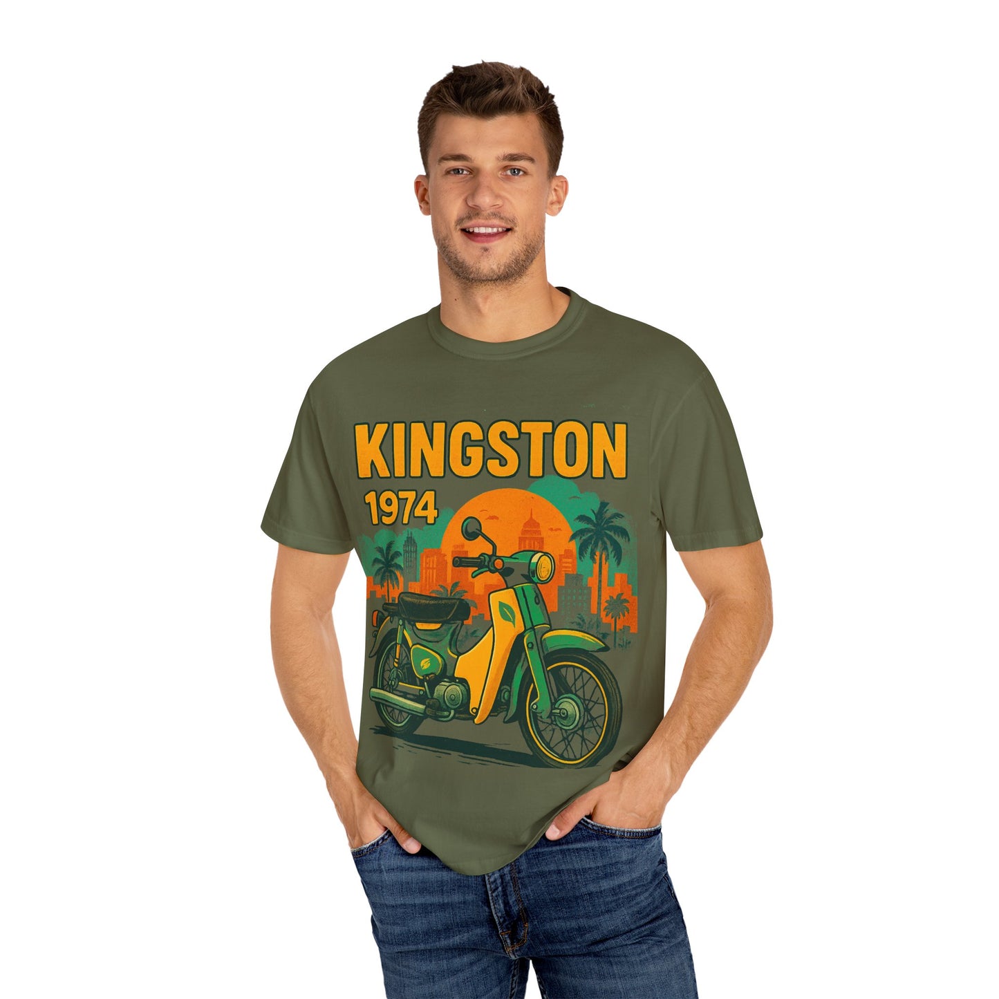 Kingston 1974 Vintage Tee, Retro Motorcycle Tee, Unisex Graphic T-Shirt, Summer Fashion, Travel Souvenir Shirt, Gift for Him/Her