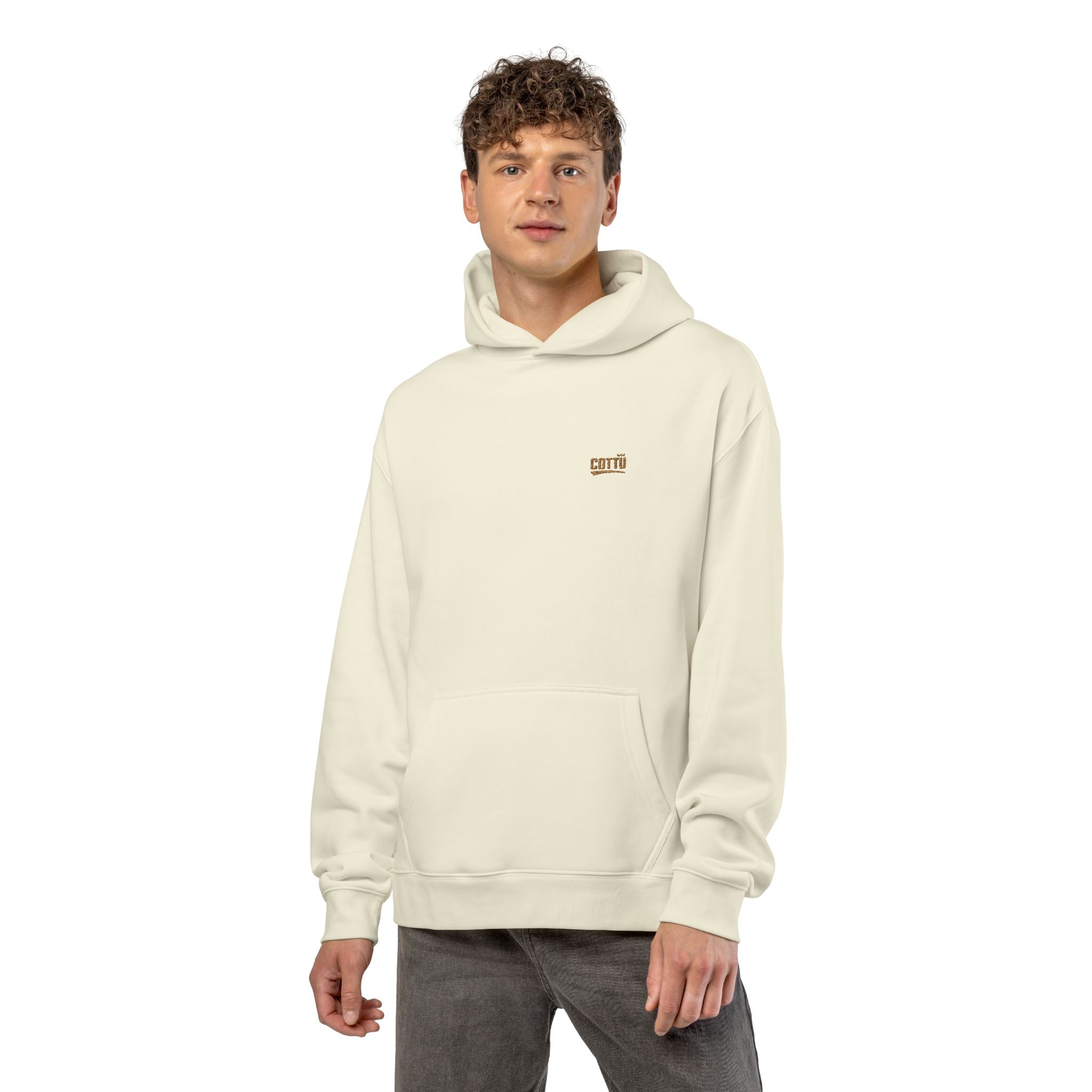 Relaxed Hoodie — Minimal Embroidered Chest Logo, Cozy Everyday Casual