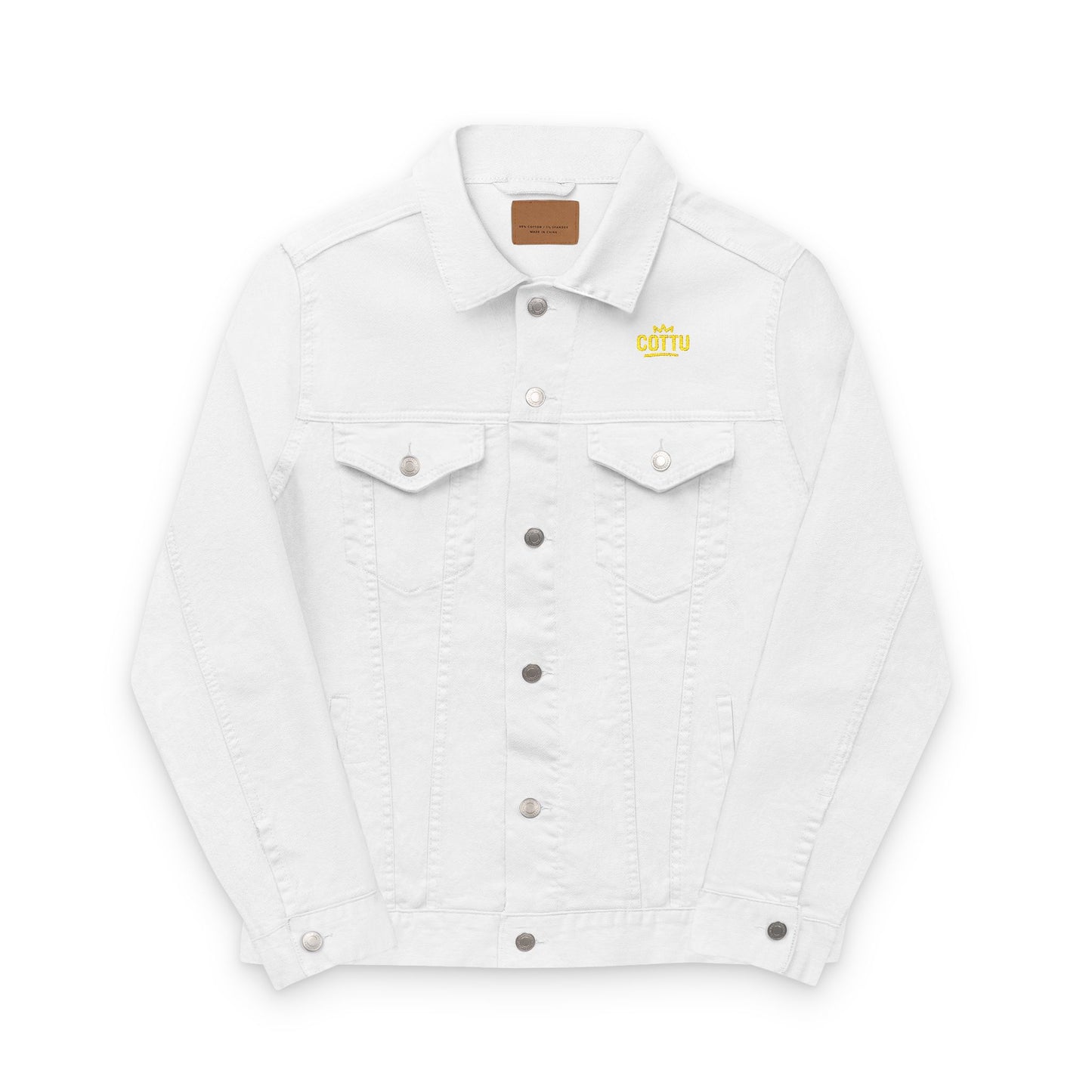 Denim Jacket Brick Retro Style Embroidery Unisex