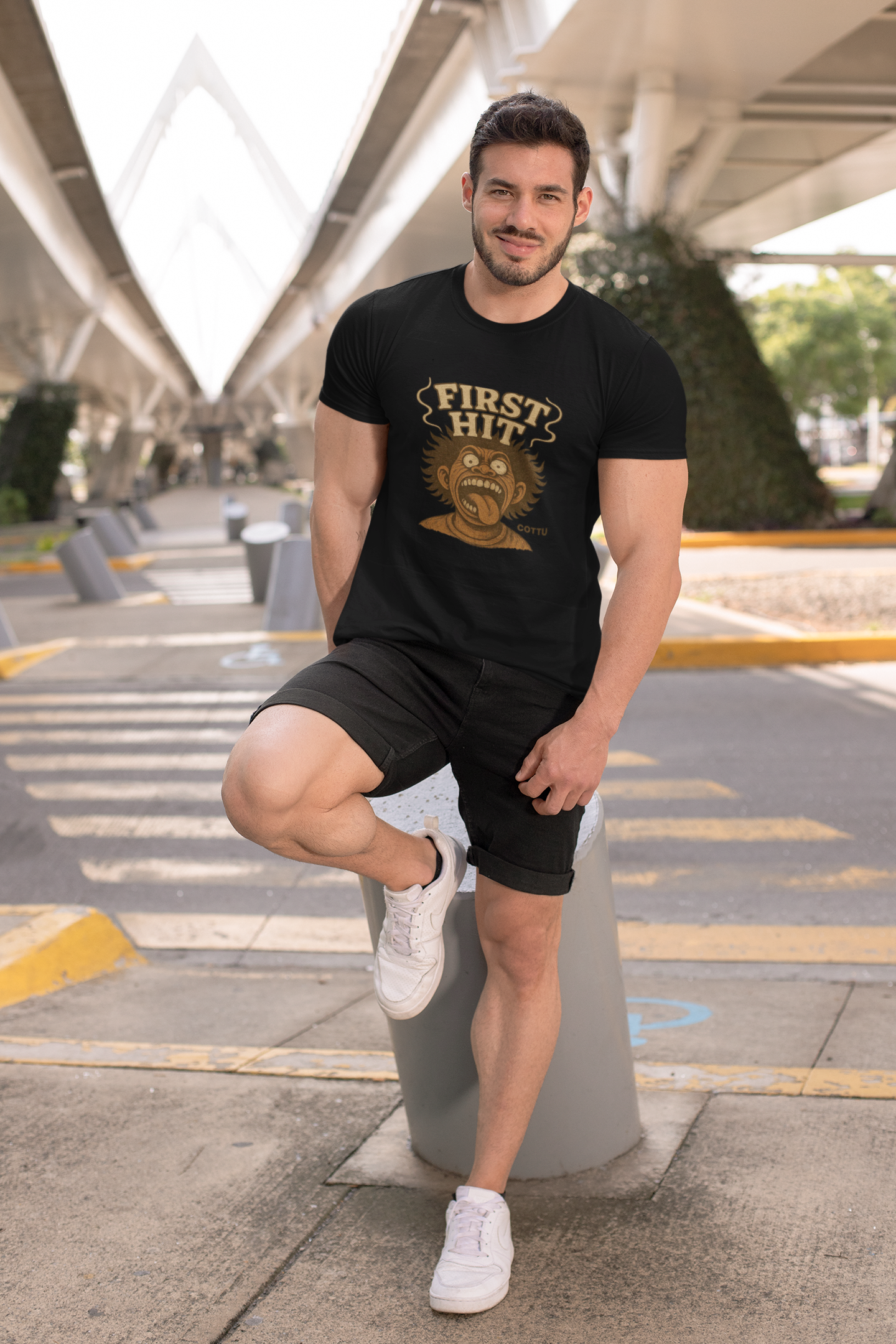 Unisex Hammer™ Graphic Tee - Playful First Hit Shirt, Casual Wear, Unique Gift, Streetwear Style, Fun Humor Apparel