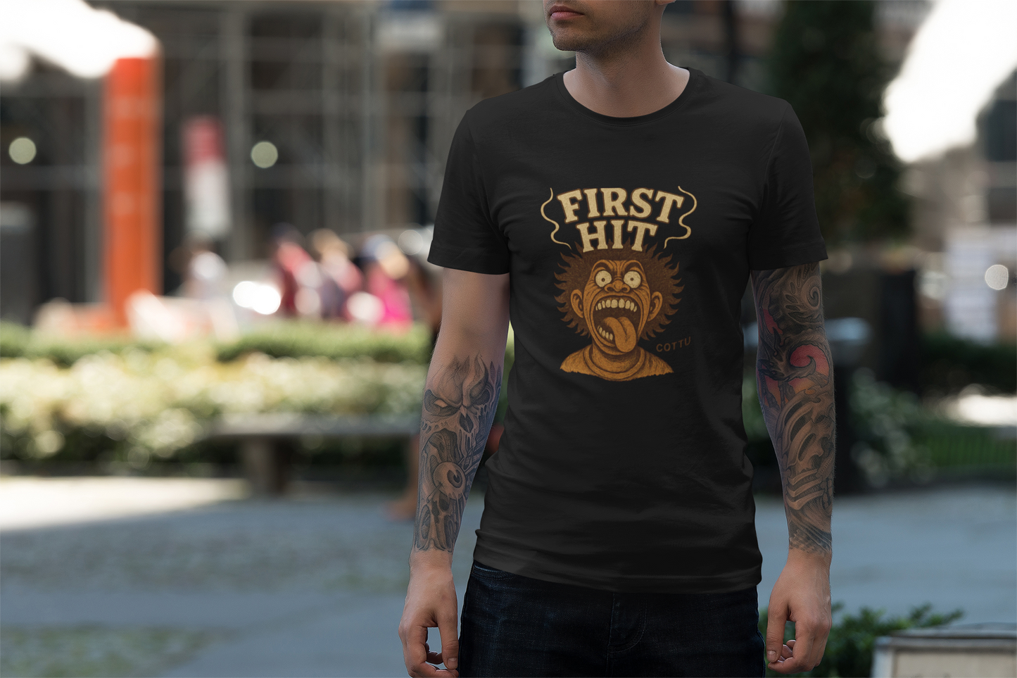 Unisex Hammer™ Graphic Tee - Playful First Hit Shirt, Casual Wear, Unique Gift, Streetwear Style, Fun Humor Apparel