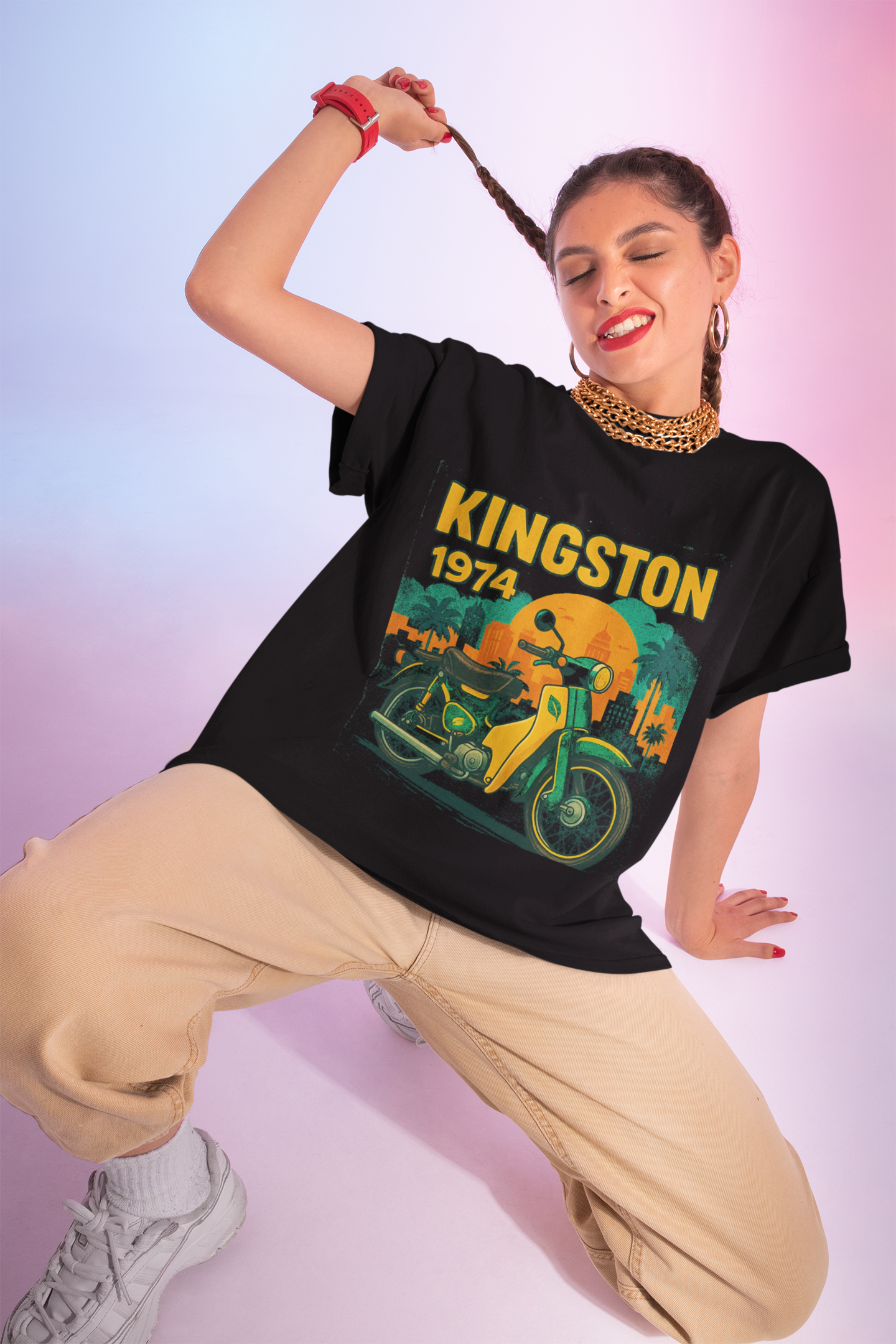 Kingston 1974 Vintage Tee, Retro Motorcycle Tee, Unisex Graphic T-Shirt, Summer Fashion, Travel Souvenir Shirt, Gift for Him/Her