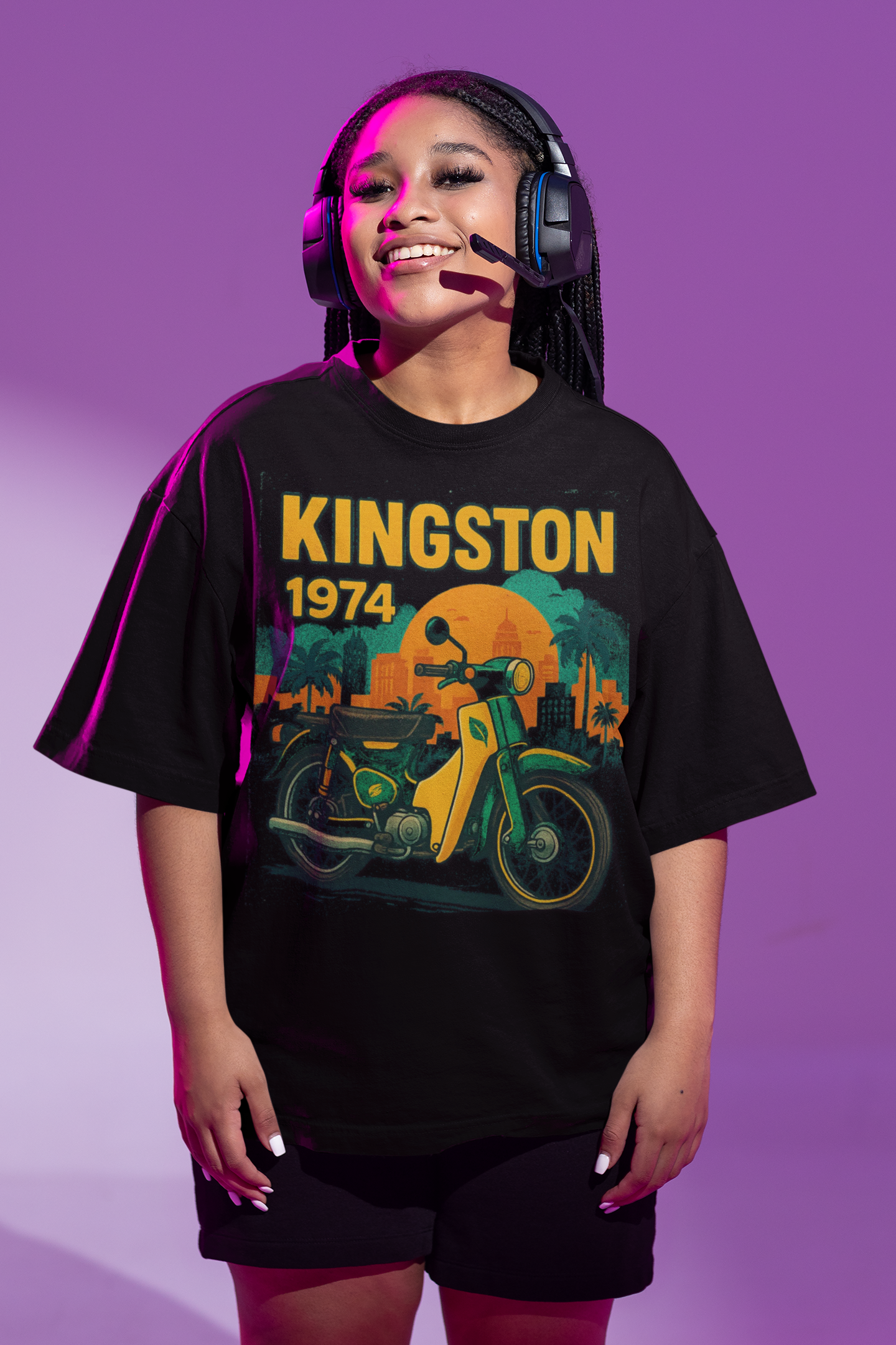 Kingston 1974 Vintage Tee, Retro Motorcycle Tee, Unisex Graphic T-Shirt, Summer Fashion, Travel Souvenir Shirt, Gift for Him/Her