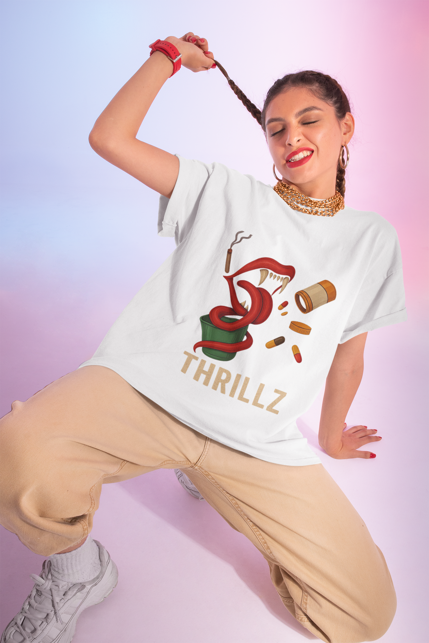 Thrillz Graphic T-Shirt - Unisex Vibe, Casual Wear, Trendy Street Style, Perfect for Parties, Gift for Friends