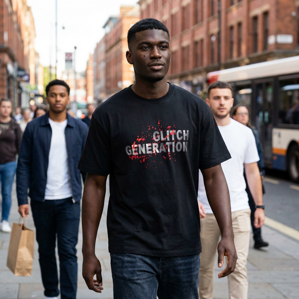 GLITCH GENERATION CORE EDITION (RED)Tee — Cottu Retro Cyber Tech Graphic Shirt