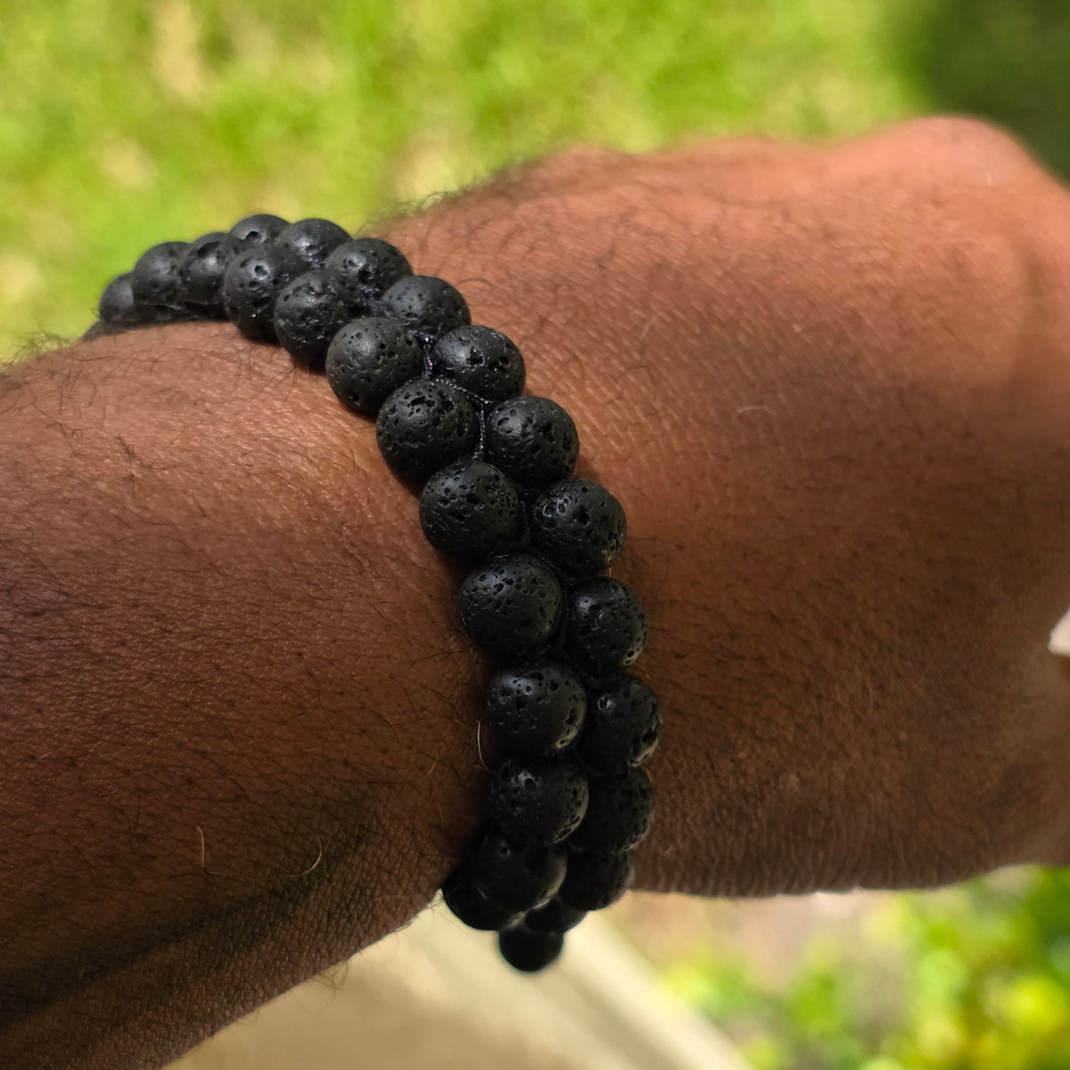 COTTU Double-Row Natural Stone Beaded Bracelet