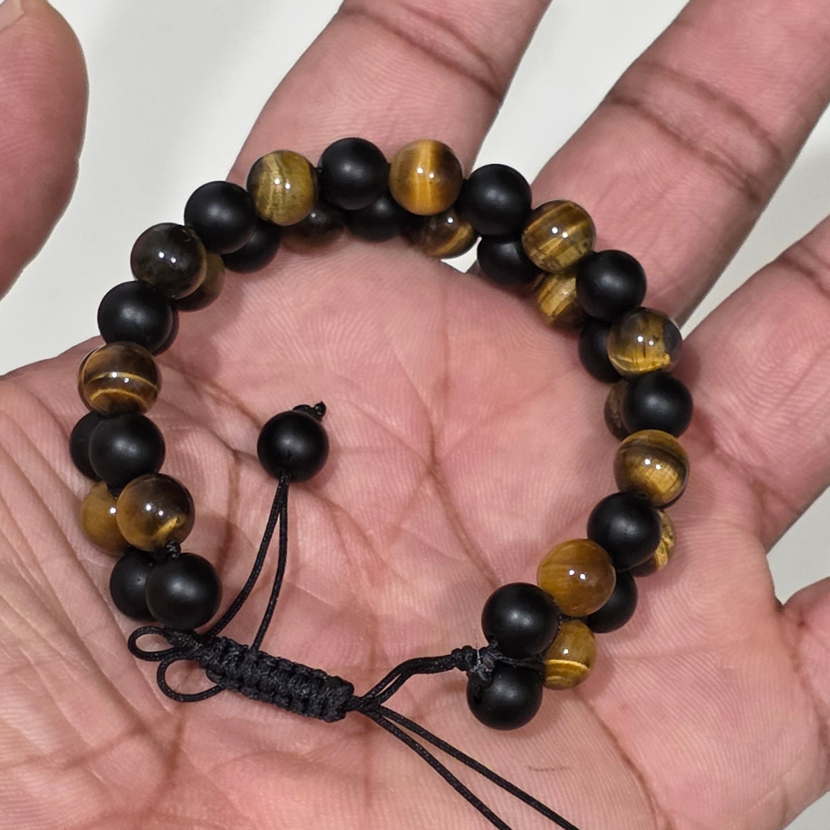 COTTU Double-Row Natural Stone Beaded Bracelet
