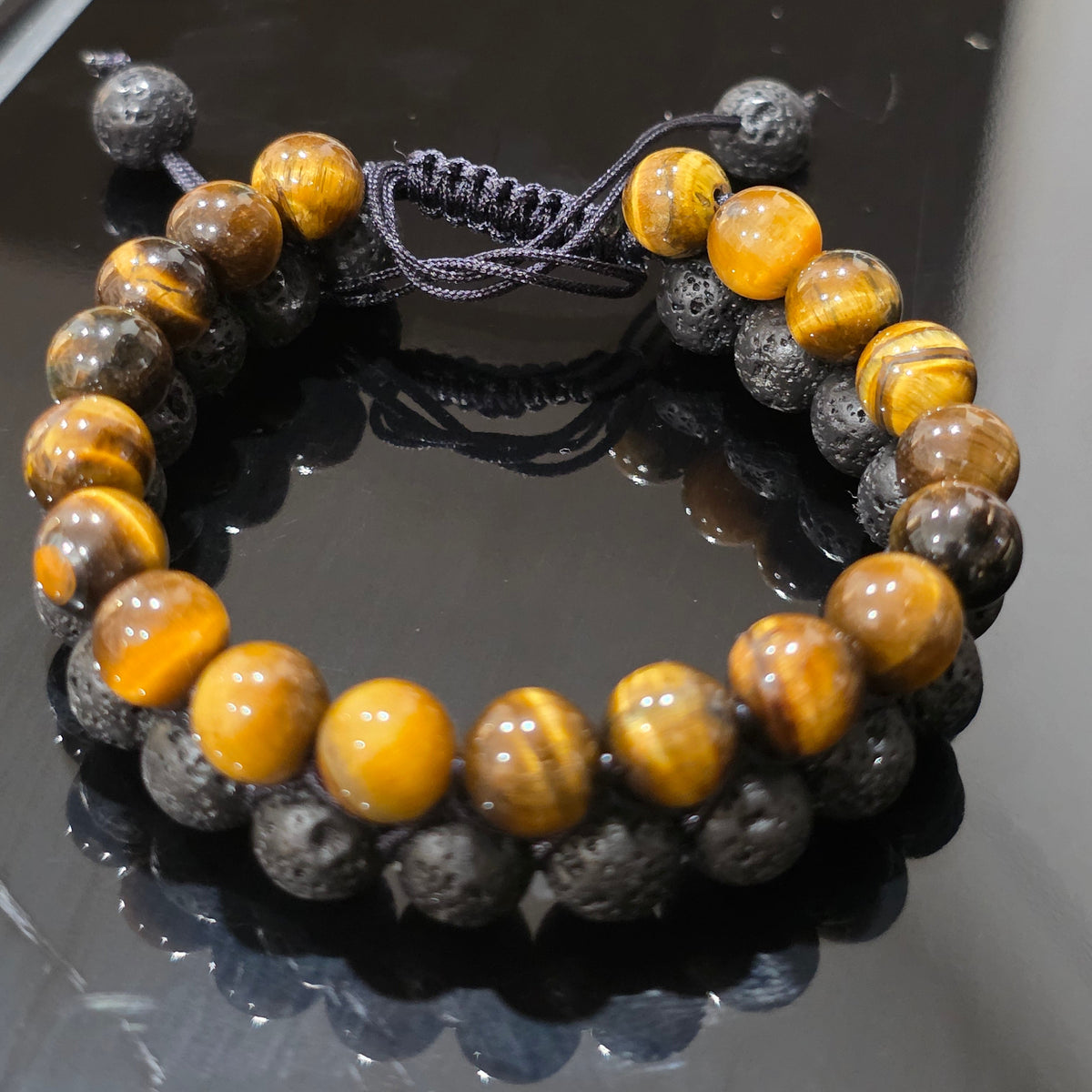 COTTU Double-Row Natural Stone Beaded Bracelet
