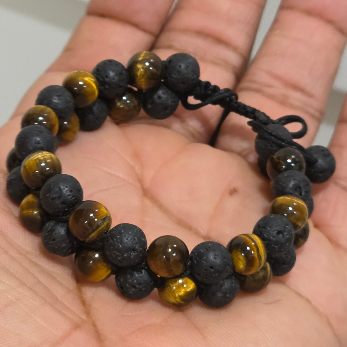 COTTU Double-Row Natural Stone Beaded Bracelet
