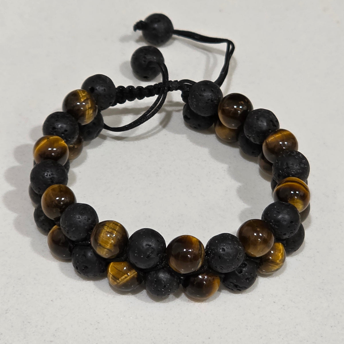 COTTU Double-Row Natural Stone Beaded Bracelet