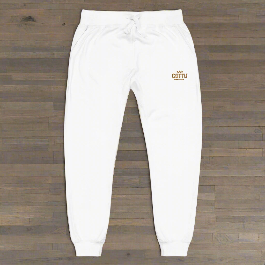 Fleece Sweatpants Retro Move-Modern Groove Embroidered