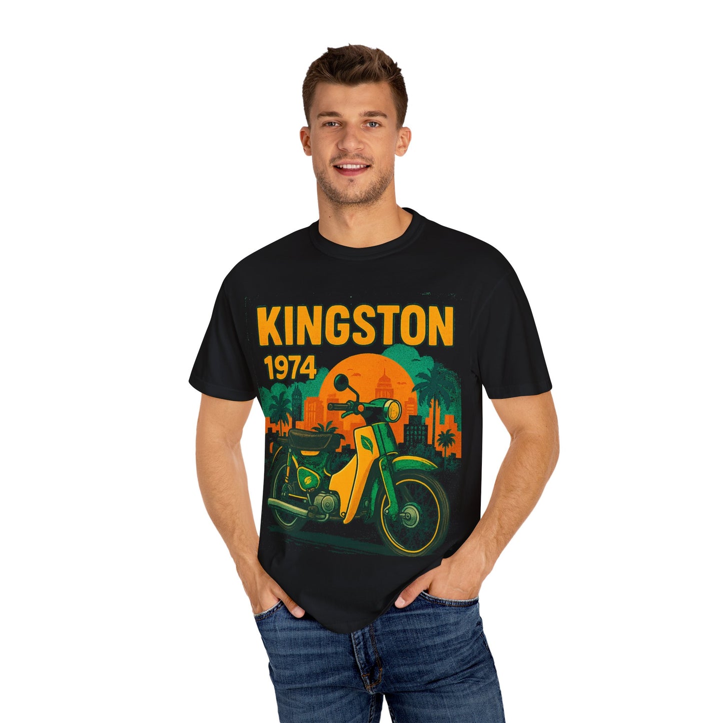Kingston 1974 Vintage Tee, Retro Motorcycle Tee, Unisex Graphic T-Shirt, Summer Fashion, Travel Souvenir Shirt, Gift for Him/Her