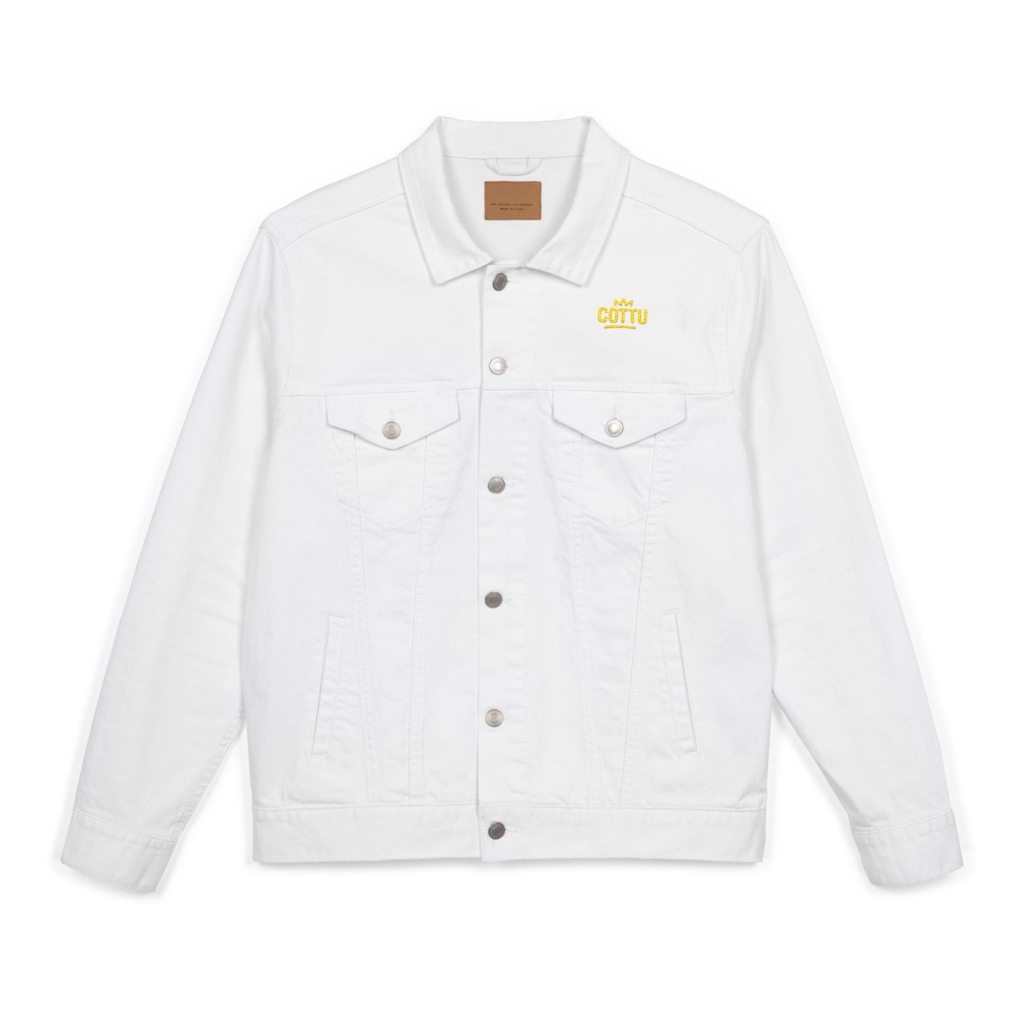 Denim Jacket Brick Retro Style Embroidery Unisex
