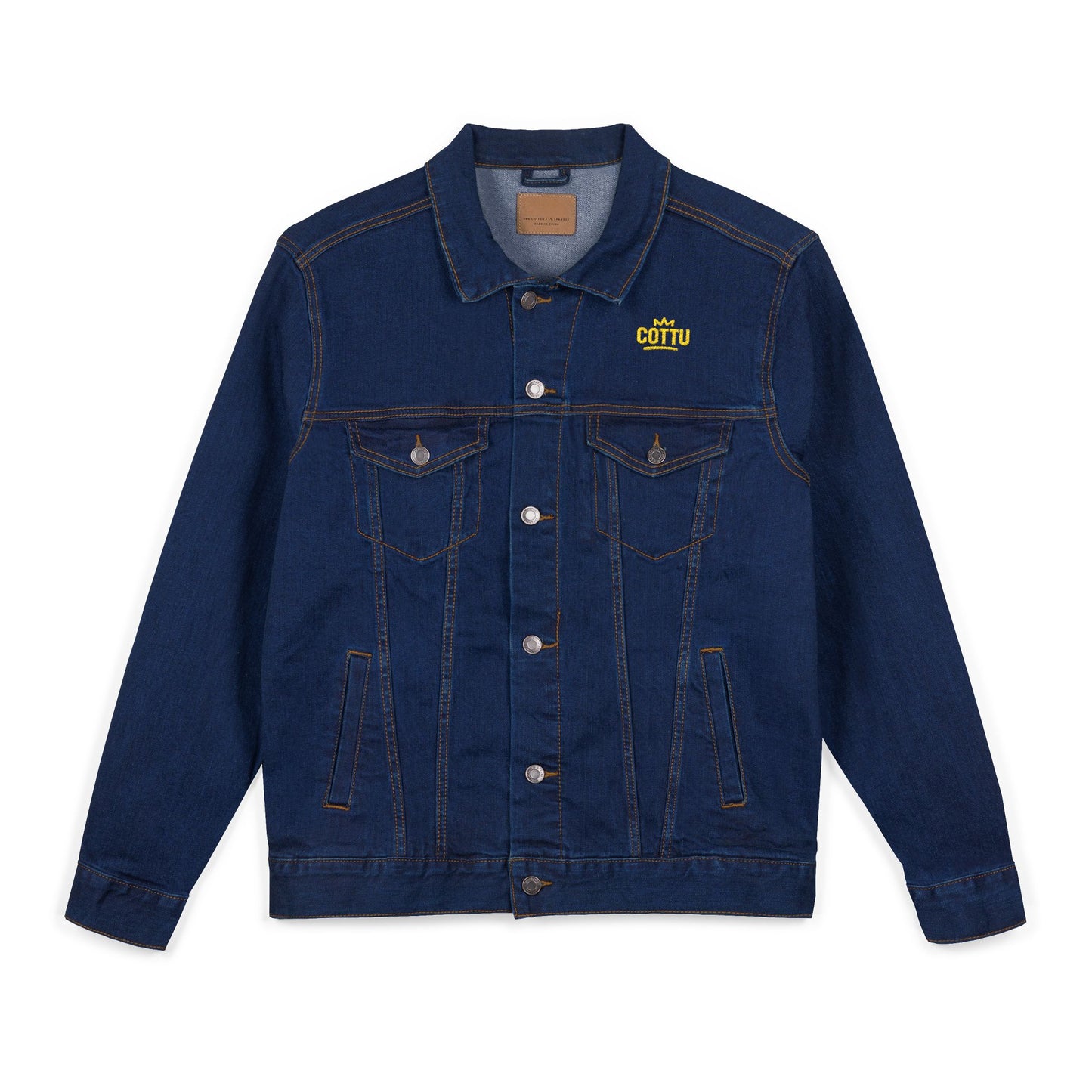 Denim Jacket Brick Retro Style Embroidery Unisex