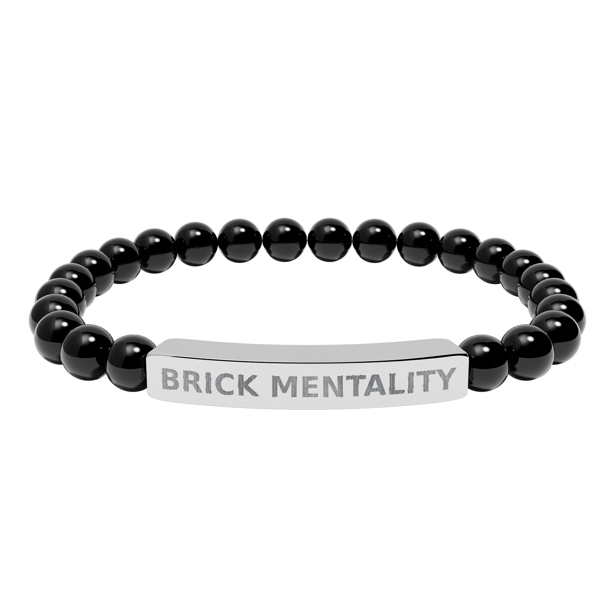Engraved Natural Stone Stretch Bracelet — &