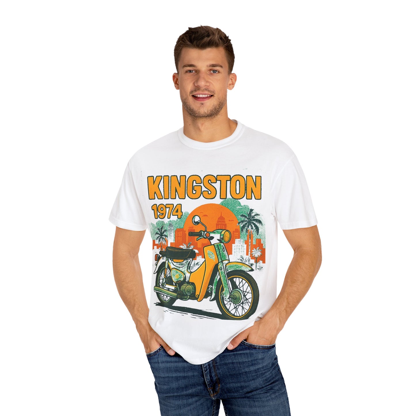 Kingston 1974 Vintage Tee, Retro Motorcycle Tee, Unisex Graphic T-Shirt, Summer Fashion, Travel Souvenir Shirt, Gift for Him/Her