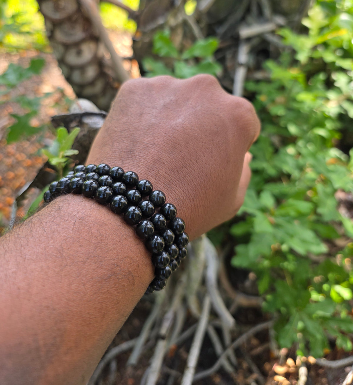COTTU Black Tourmaline Stone Crystal Bracelet