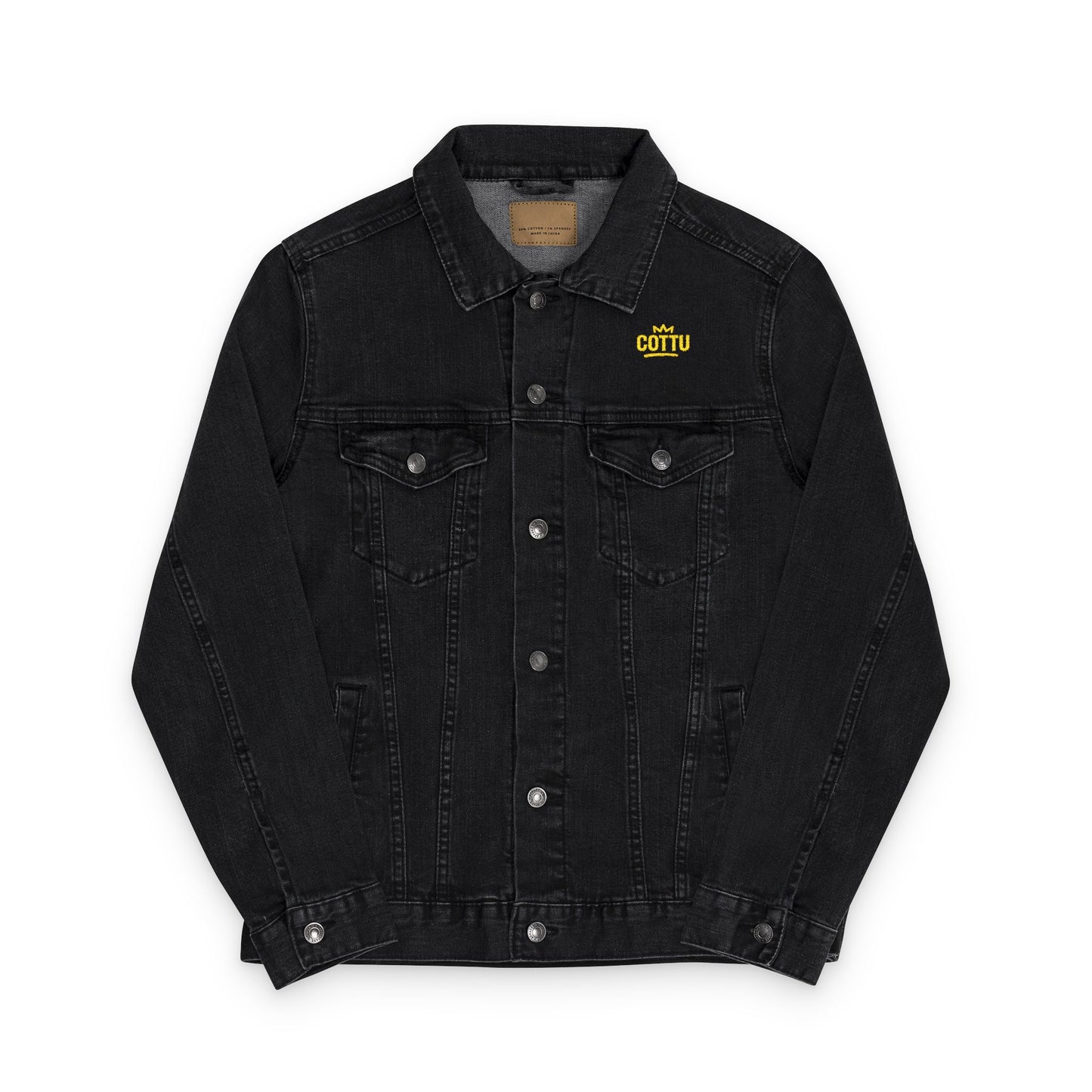 Denim Jacket Brick Retro Style Embroidery Unisex