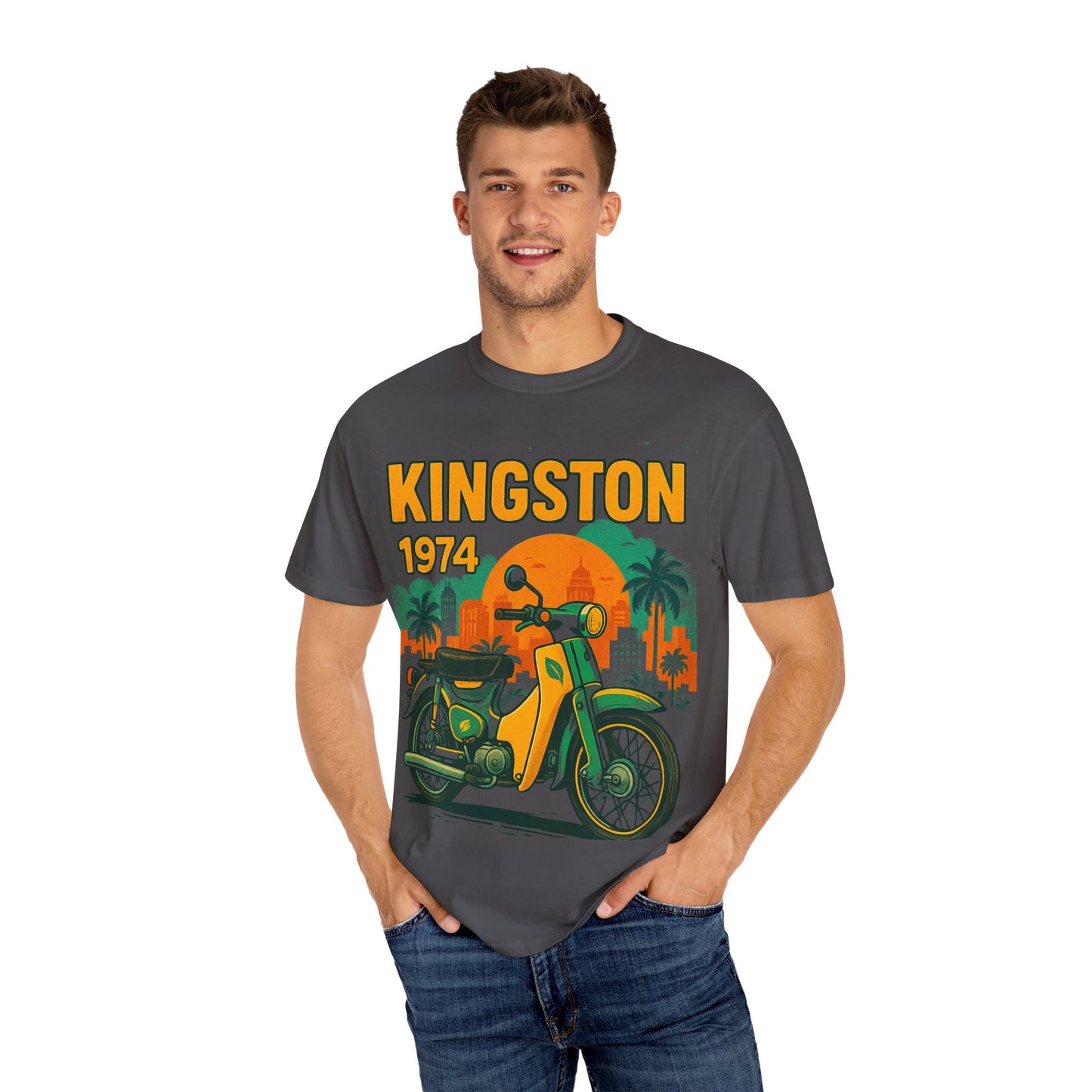 Kingston 1974 Vintage Tee, Retro Motorcycle Tee, Unisex Graphic T-Shirt, Summer Fashion, Travel Souvenir Shirt, Gift for Him/Her