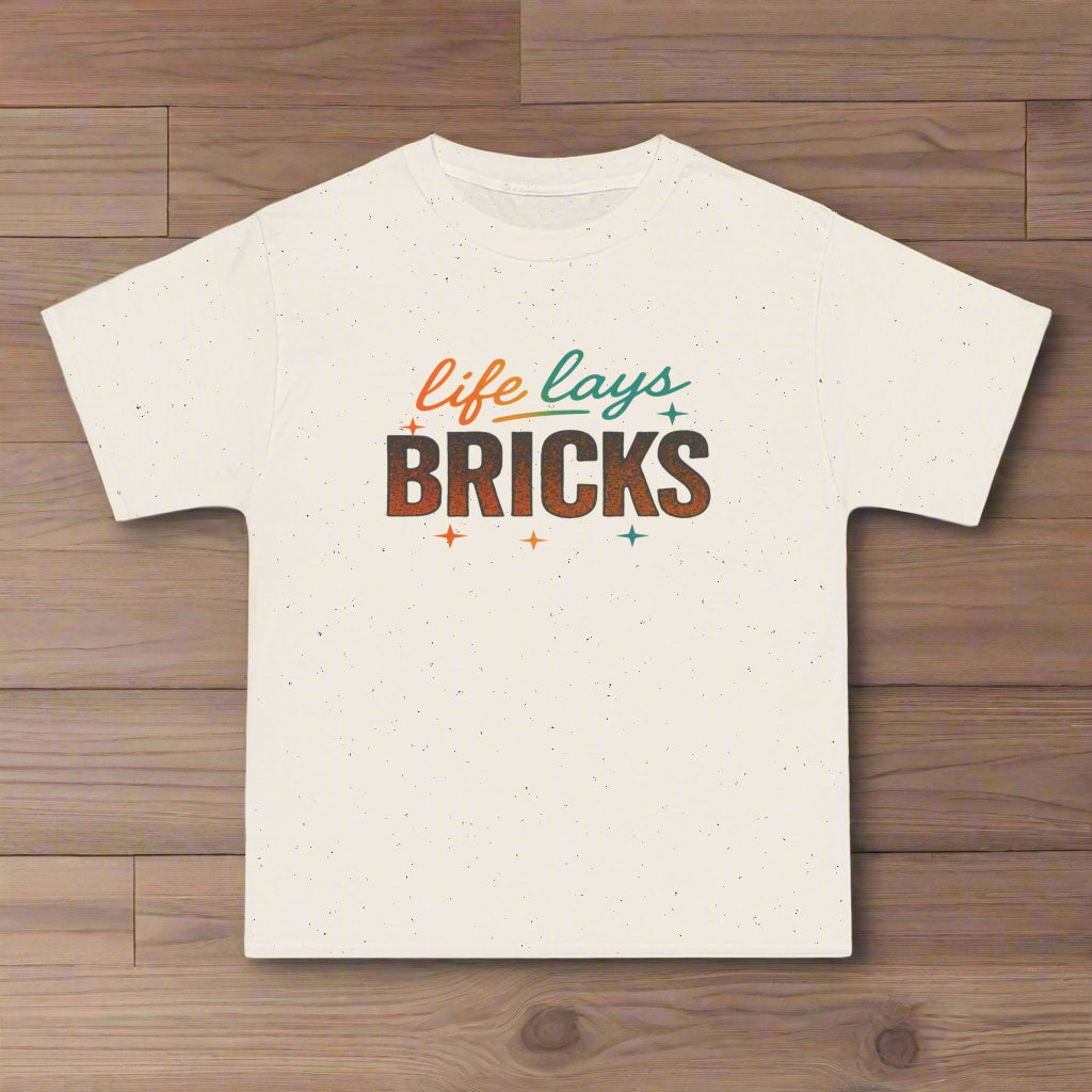 Life Lays Bricks T-Shirt, Inspirational Tee for Builders, Homeowners, Motivational Gift, Father's Day, Casual Wear