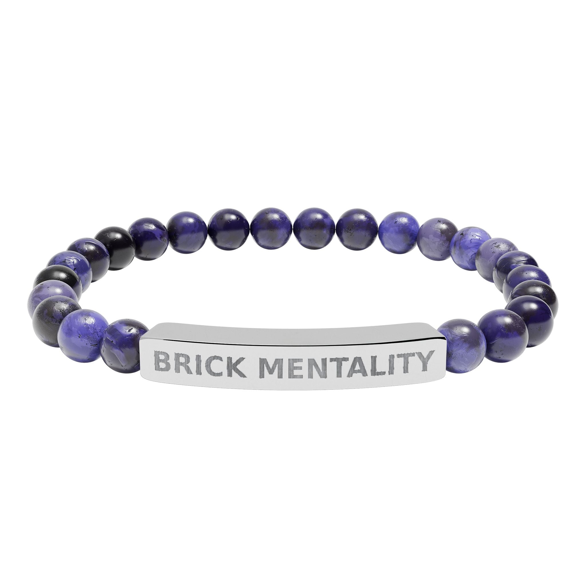 Engraved Natural Stone Stretch Bracelet — &