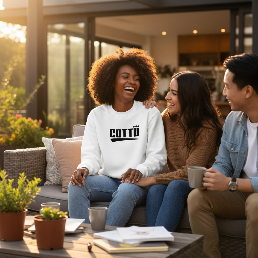 Essential Fleece Mid-Neck Crew Sweatshirt