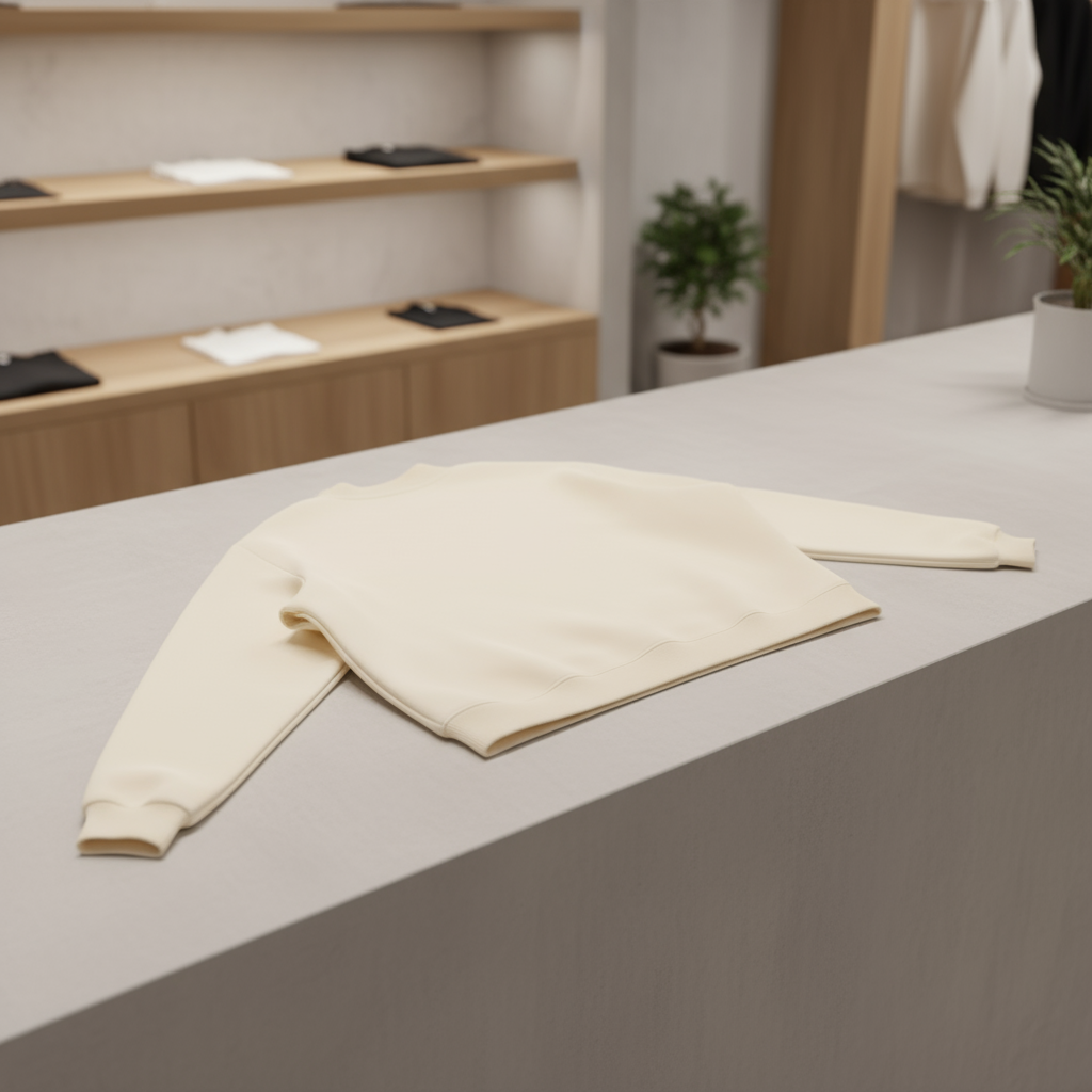 Essential Fleece Mid-Neck Crew Sweatshirt