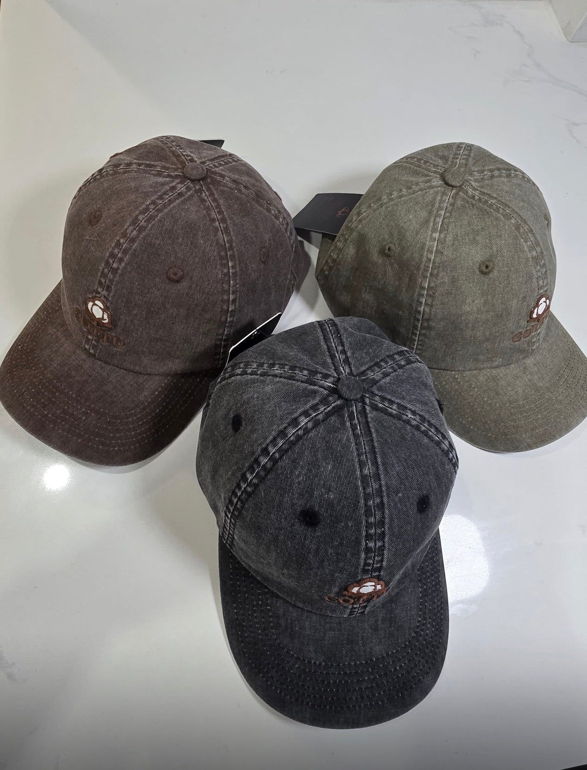 COTTU Vintage Washed Embroidered Dad Caps