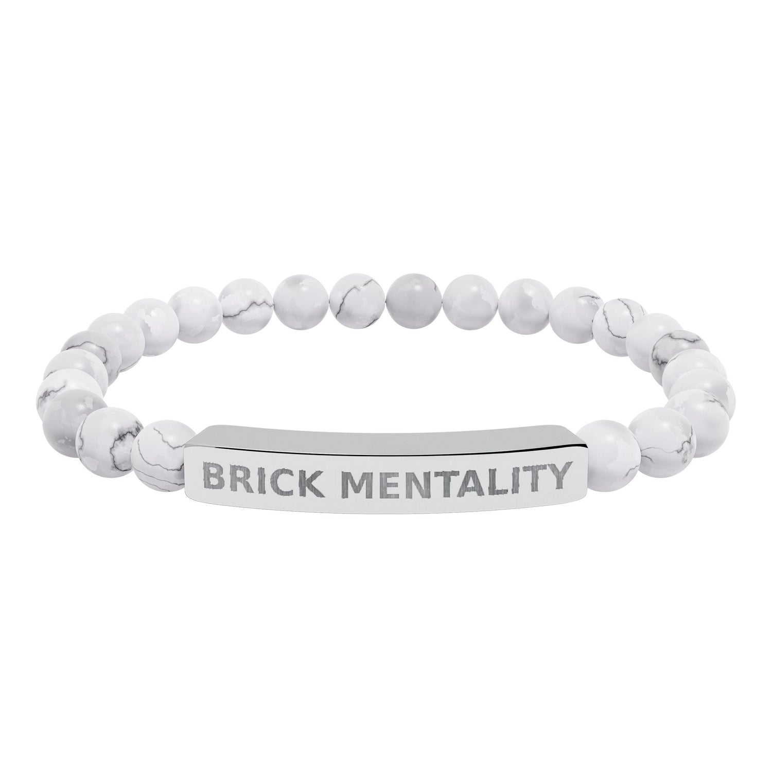 Engraved Natural Stone Stretch Bracelet — &