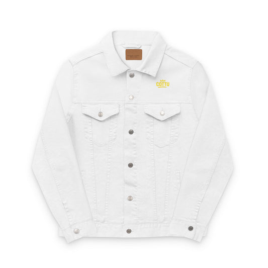 Denim Jacket Brick Retro Style Embroidery Unisex