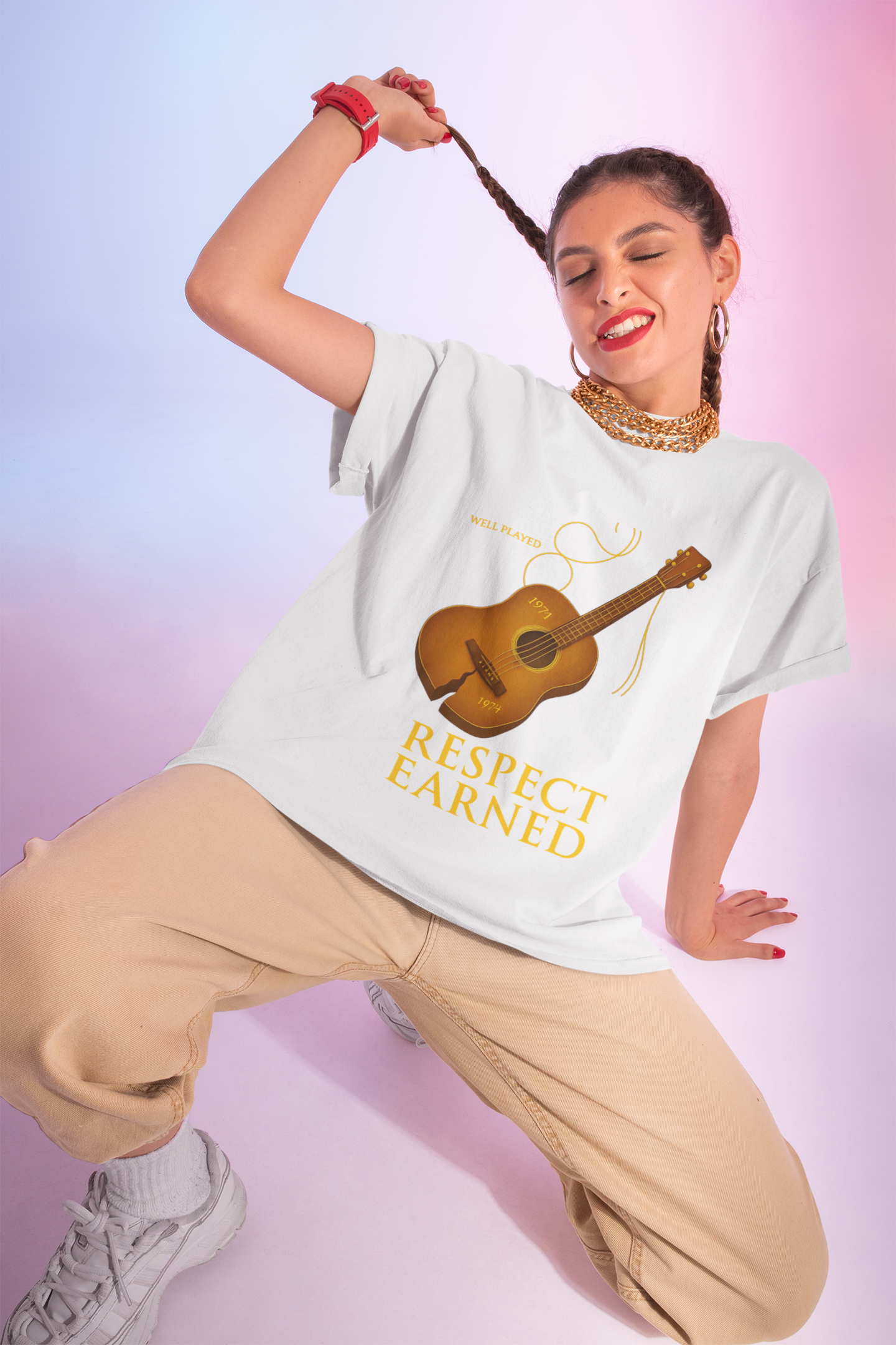 Oversized Tee with Message Print