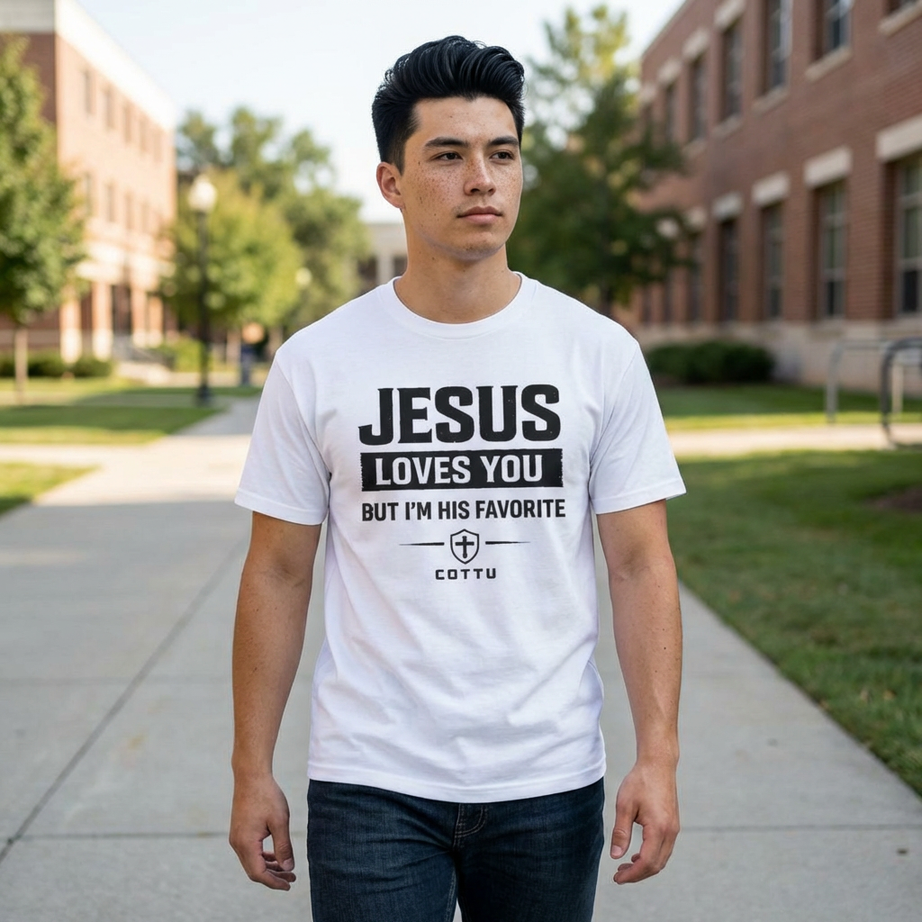 Christian Graphic Tee — "Jesus Loves You But I&
