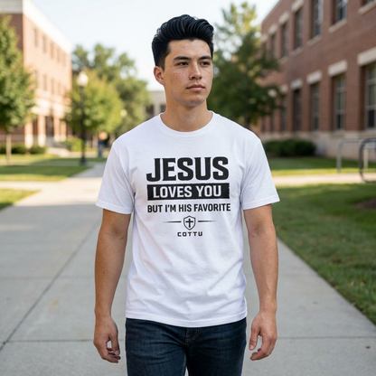 Christian Graphic Tee — "Jesus Loves You But I&