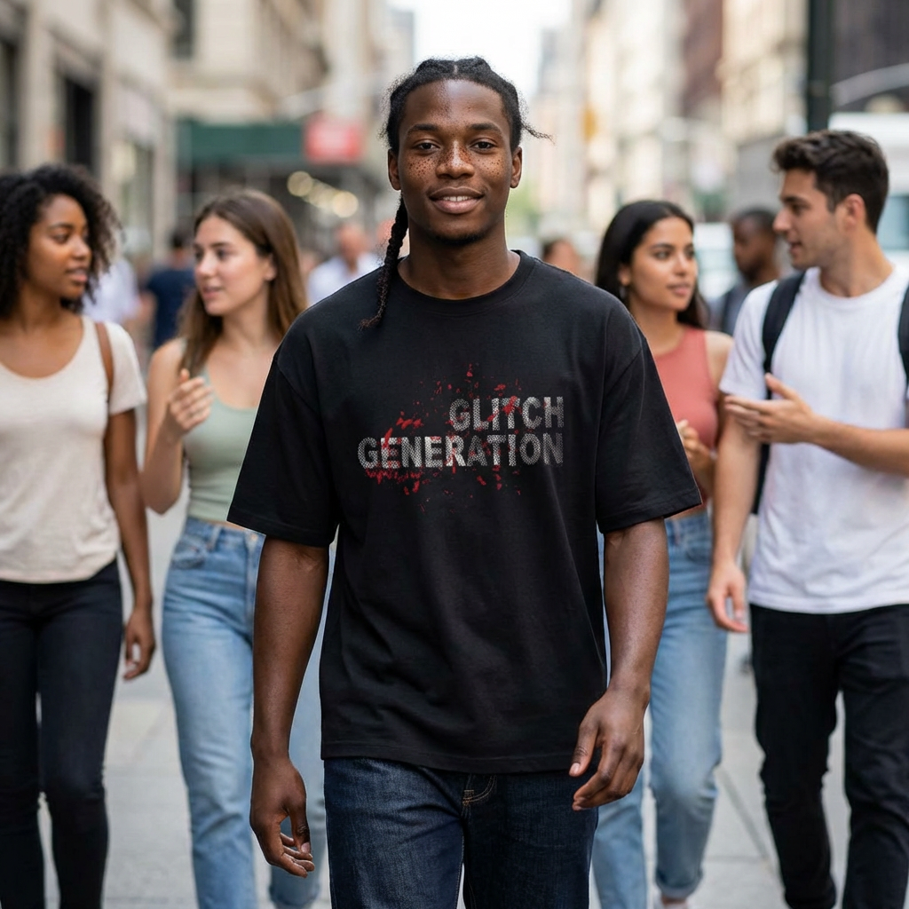 GLITCH GENERATION CORE  EDITION (RED)Tee — Cottu Retro Cyber Tech Graphic Shirt