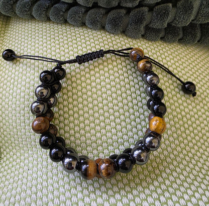 COTTU Triple Stone Adjustable Beaded Bracelet
