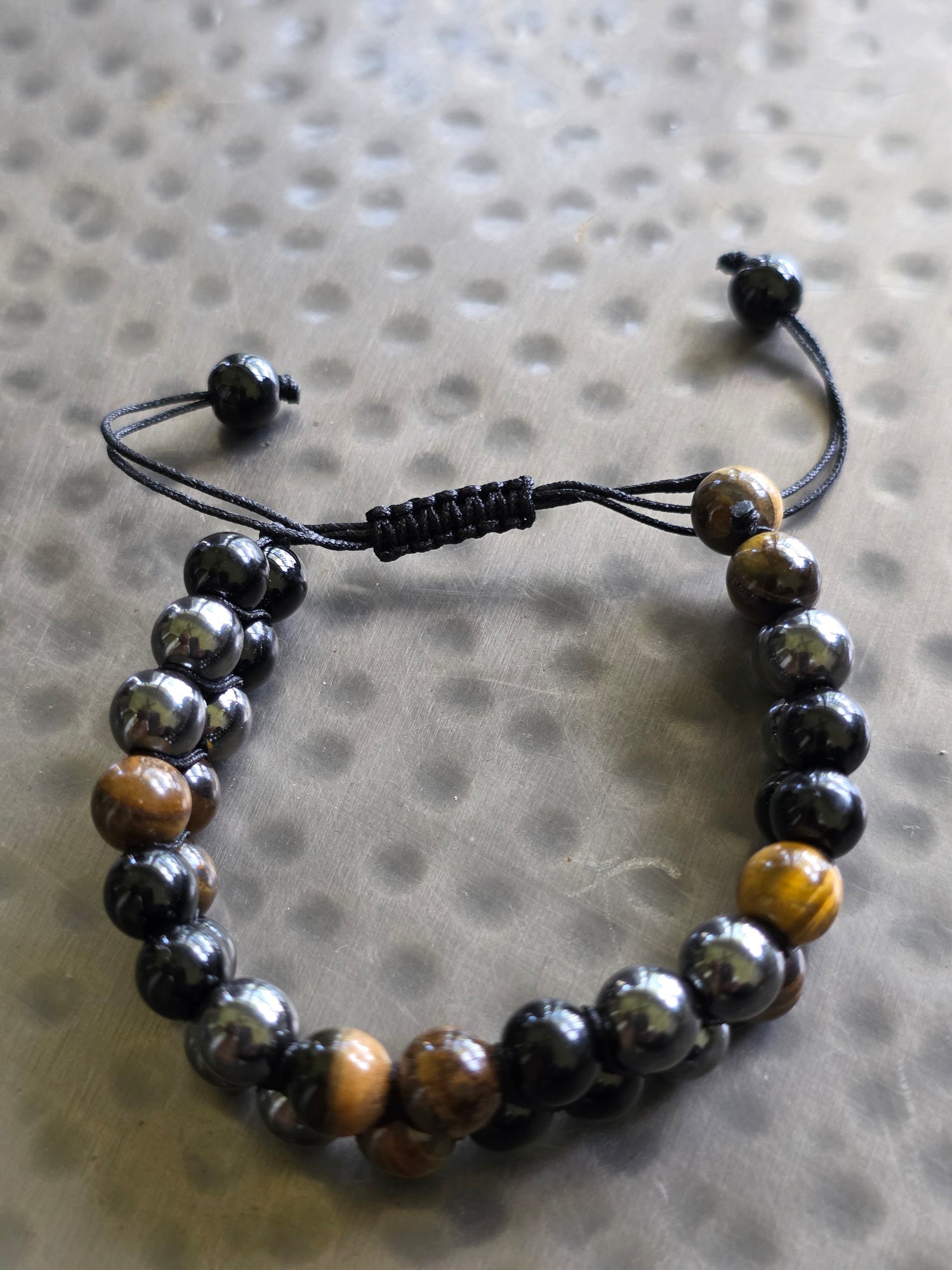 COTTU Triple Stone Adjustable Beaded Bracelet