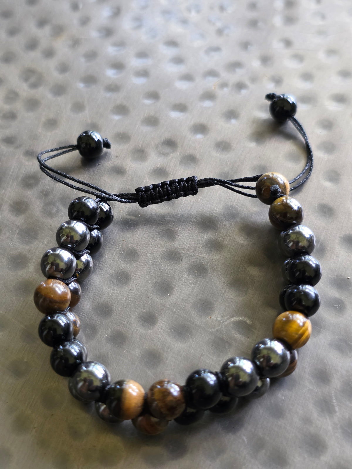 COTTU Triple Stone Adjustable Beaded Bracelet