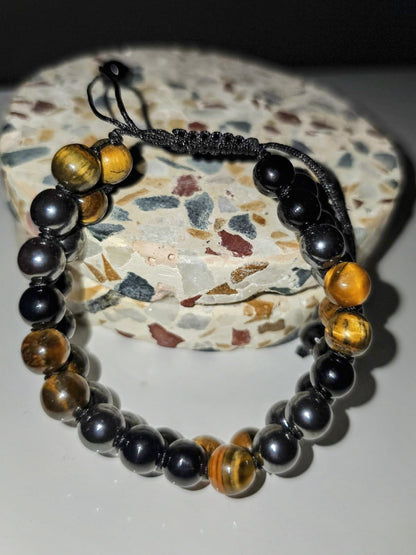 COTTU Triple Stone Adjustable Beaded Bracelet