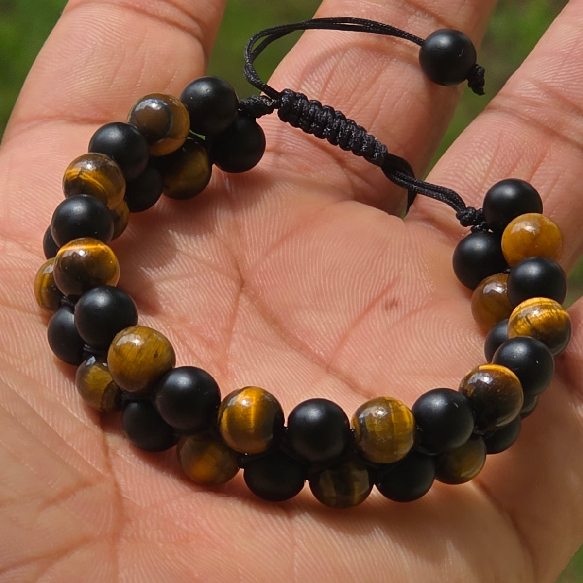 COTTU Double-Row Natural Stone Beaded Bracelet
