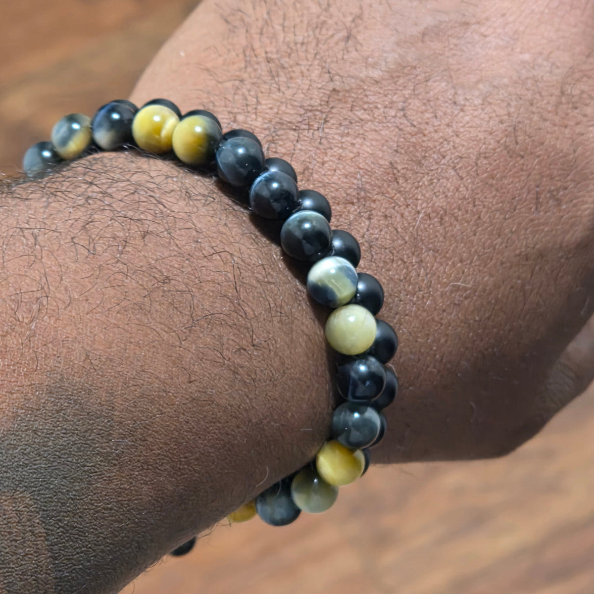 COTTU Double-Row Natural Stone Beaded Bracelet