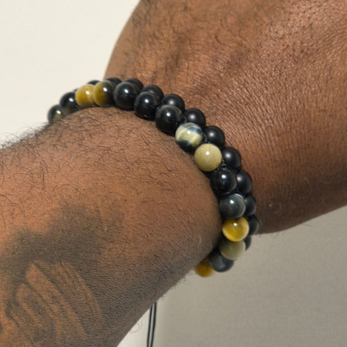 COTTU Double-Row Natural Stone Beaded Bracelet