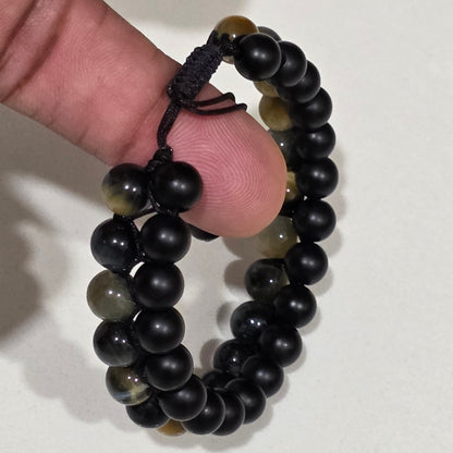 COTTU Double-Row Natural Stone Beaded Bracelet
